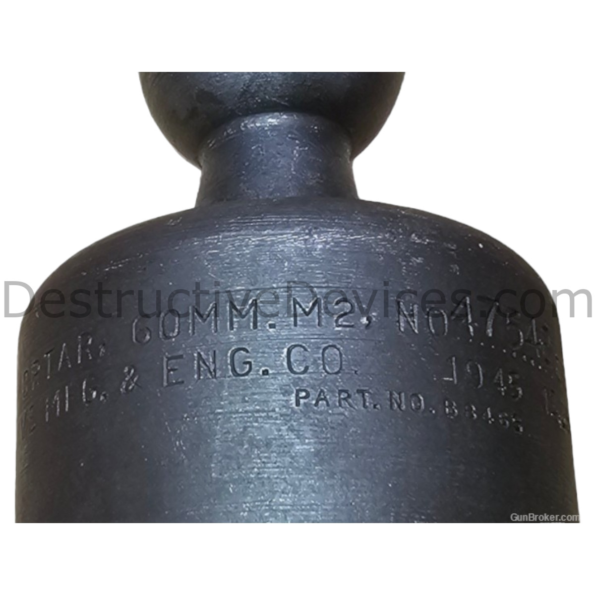 US Army WWII 60mm M2 Mortar Cup by KVS Mfg & Eng Company 1945